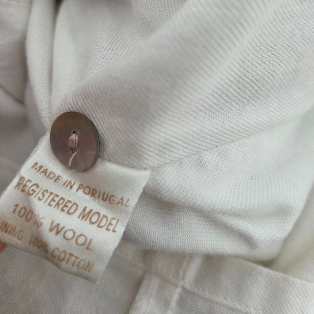 Papo d'anjo beige wool pinafore dress check plaid green size 4 - Picture 7 of 7